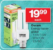Osram Energy Saver Globe 11W/15W WW/CW ES?BC-Each