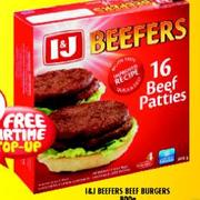 I&J Beefers Beef Burgers-800G