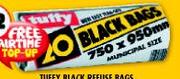 Tuffy Black Refuse Bags-20's