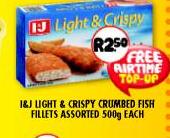 I&J Light & Crispy Crumbed Fish Fillets Assorted-500G