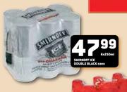 Smirnoff Ice-Double Black Cans-6x250ml