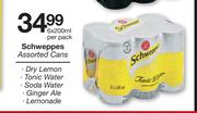 Schweppes Assorted Cans-6 x 200ml Per Pack