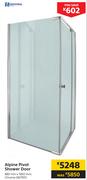 Macniel Alpine Pivot Shower Door 880mm x 1850mm In Chrome