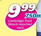Cambridge Food Bleach-750ml Each