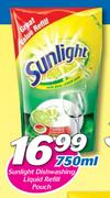 Sunlight Dishwashing Liquid Refill Pouch-750ml