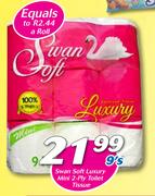 Swan Soft Luxury Mini 2-Ply Toilet Tissue 9’s