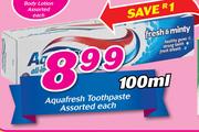 Aquafresh Toothpaste-100ml Each