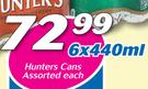 Hunters Cans Assorted-6 x 440ml