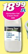 Honeydew Full Cream Fresh Milk-2Ltr