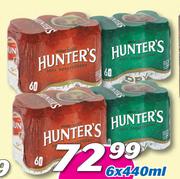 Hunters Cans Assorted-6 x 440ml