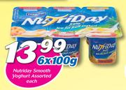 Nutriday Smooth Yoghurt Assorted-6 x 100g Each