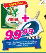 Magic/Sunbeam Steam & Dry Iron (MSI-600) + Ariel Hand Washing Powder-250g Combo