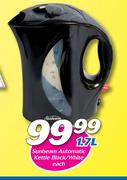 Sunbeam 1.7Ltr Automatic Kettle Black/White-Each