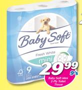 Baby Soft Mini 2-Ply Toilet Tissue 9’s
