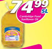 Cambridge Food Sunflower Oil-5Ltr
