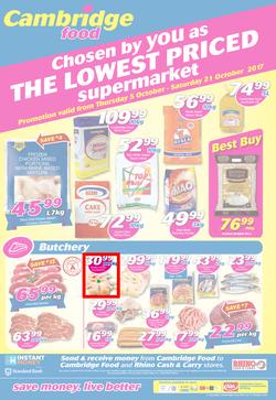 Cambridge Food Zululand : The Lowest Priced Supermarket (5 Oct - 21 Oct 2017), page 1