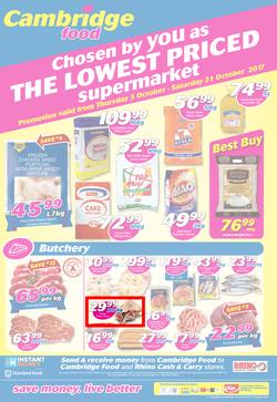 Cambridge Food Zululand : The Lowest Priced Supermarket (5 Oct - 21 Oct 2017), page 1