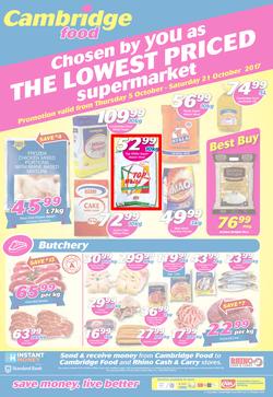Cambridge Food Zululand : The Lowest Priced Supermarket (5 Oct - 21 Oct 2017), page 1