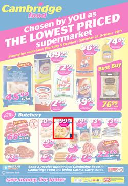 Cambridge Food Zululand : The Lowest Priced Supermarket (5 Oct - 21 Oct 2017), page 1