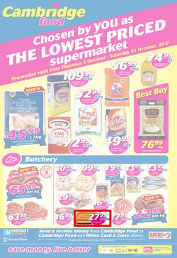 Cambridge Food Zululand : The Lowest Priced Supermarket (5 Oct - 21 Oct 2017), page 1