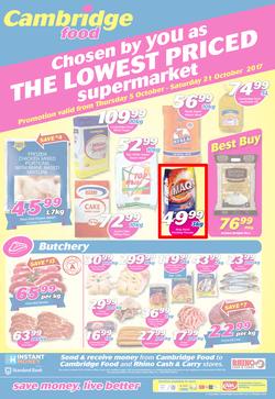 Cambridge Food Zululand : The Lowest Priced Supermarket (5 Oct - 21 Oct 2017), page 1