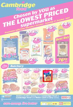 Cambridge Food Zululand : The Lowest Priced Supermarket (5 Oct - 21 Oct 2017), page 1