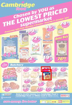 Cambridge Food Zululand : The Lowest Priced Supermarket (5 Oct - 21 Oct 2017), page 1