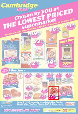 Cambridge Food Zululand : The Lowest Priced Supermarket (5 Oct - 21 Oct 2017), page 1