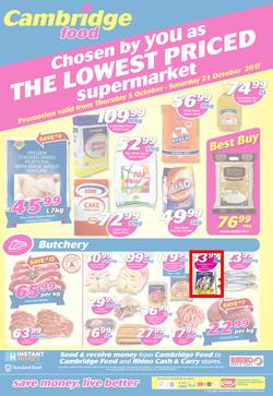 Cambridge Food Zululand : The Lowest Priced Supermarket (5 Oct - 21 Oct 2017), page 1