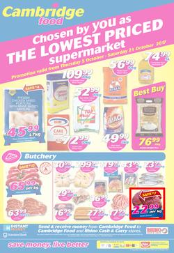 Cambridge Food Zululand : The Lowest Priced Supermarket (5 Oct - 21 Oct 2017), page 1