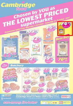 Cambridge Food Zululand : The Lowest Priced Supermarket (5 Oct - 21 Oct 2017), page 1