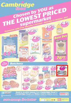 Cambridge Food Zululand : The Lowest Priced Supermarket (5 Oct - 21 Oct 2017), page 1
