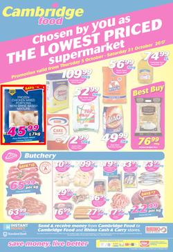 Cambridge Food Zululand : The Lowest Priced Supermarket (5 Oct - 21 Oct 2017), page 1