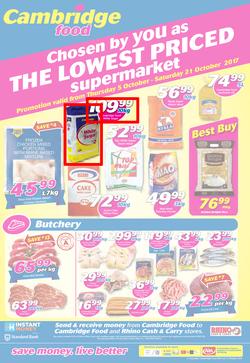 Cambridge Food Zululand : The Lowest Priced Supermarket (5 Oct - 21 Oct 2017), page 1