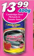 Cambridge Food Pilchards In Tomato Sauce-400g