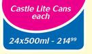 Castle Lite Cans-24 x 500ml Each
