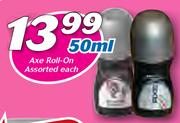 Axe Roll On Assorted-50ml Each