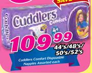 Cuddlers Comfort Disposable Nappies Assorted-44's, 48's, 50's, 52's Each