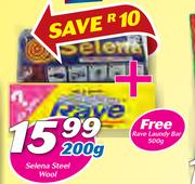 Selena Steel Wool-200g With Free Rave Laundry Bar-500g