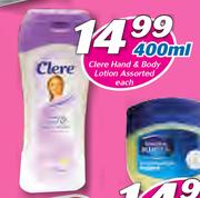 Clere Hand & Body Lotion Assorted-400ml