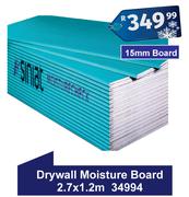Drywall Moisture 15mm Board 2.7 x 1.2m 34994