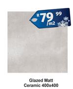 Glazed Matt Ceramic 400 x 400-Per Sqm