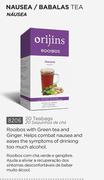Orijins Rooibos Nausea/Babalas Tea 20 Teabags 8206-Each