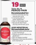 Orijins Tonic No.19 For Period Pain 9615-Each