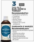 Orijins Tonic No.3 For Ear, Nose & Throat 3551-Each