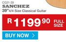 Sanchez 39" 4/4 Size Classical Guitar Full Size CG31-39