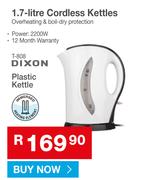 Dixon 1.7Ltr Plastic Cordless Kettle T-808