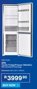 Dixon 220L Combi Fridge/Freezer Metallic With Smart Frost Technology DBFF220M