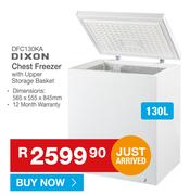 Dixon 130L Chest Freezer With Upper Storage Basket DFC130KA