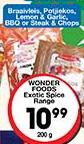 Wonder Foods Exotic Spices Range-200g Each